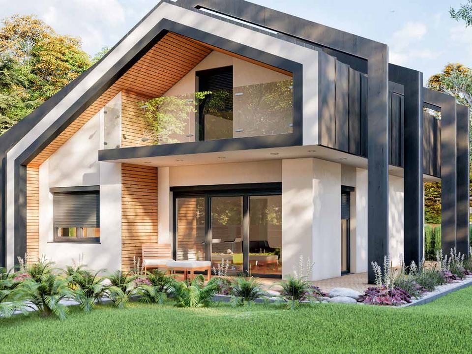 Maison contemporaine équipée de volets roulants de rénovation